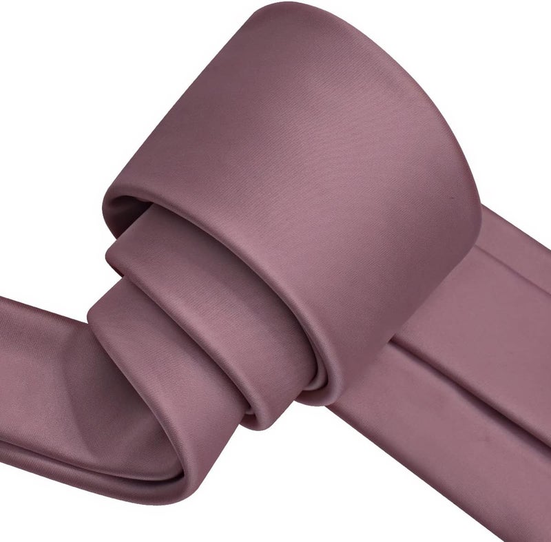 Branduce 3.15"（8cm） Mens Solid Satin Tie Pure Color Necktie + Gift Box - Image 4